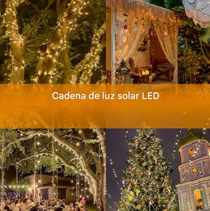 LUCES NAVIDEÑAS LED  CON PANEL SOLAR " A PRUEBA DE AGUA"